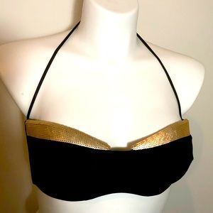 La Perla Swim Top with Gold Sequins